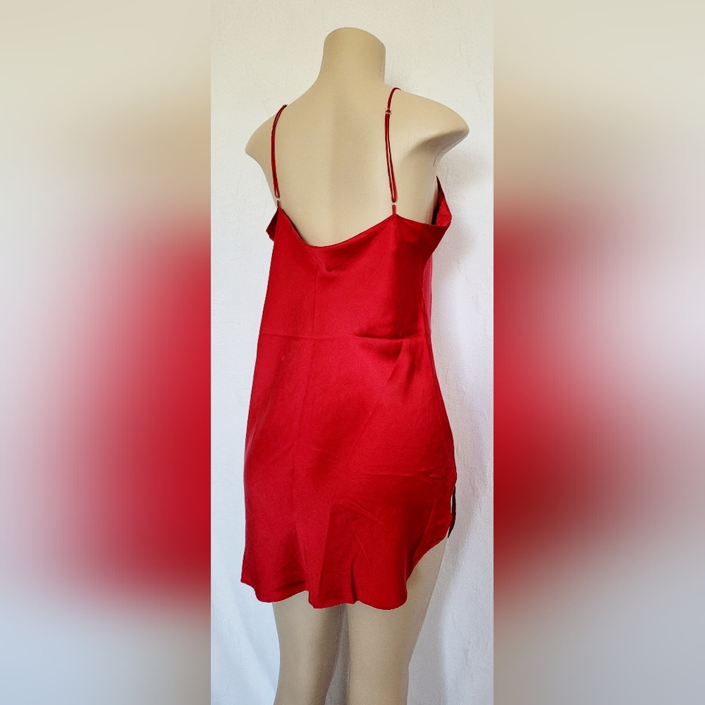 Victoria's Secret Gold Label Luxe 100%Silk SexyRed Slip Chemise Nightgown Medium - Picture 15 of 16